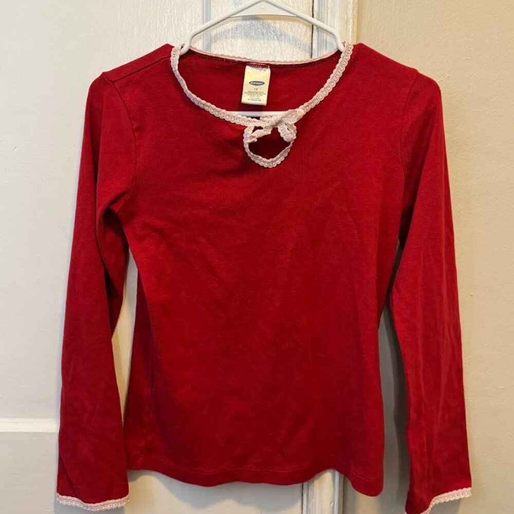 Red Top Lace Detail